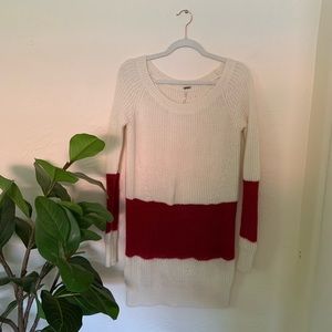 Free People Sweater Dress Red and White Size Small